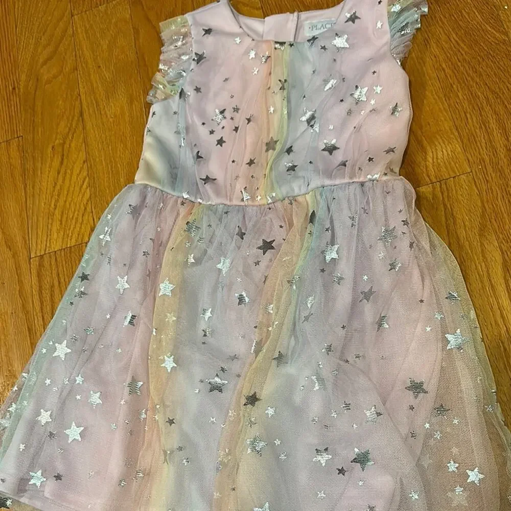 The children’s place Girls Rainbow Ombre Foil Dress - Multi